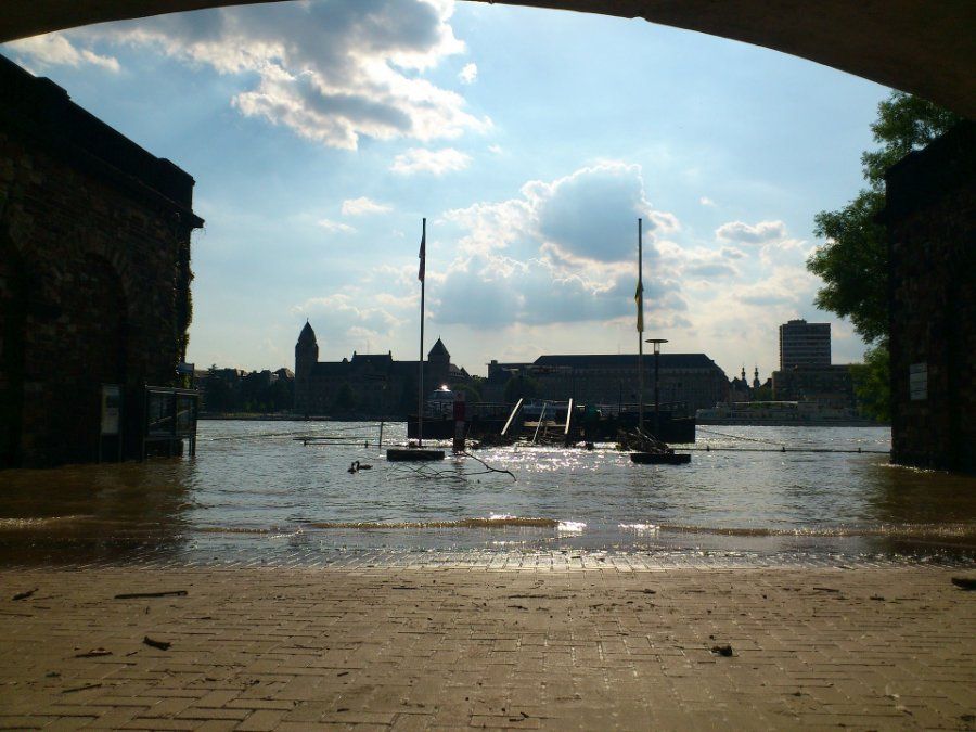 Bauarbeiten an der Pfaffendorfer Brücke in Koblenz