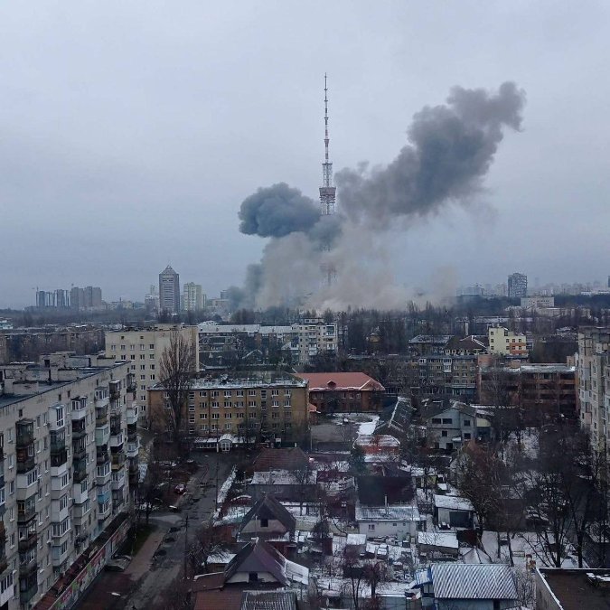 Angriff auf Fernsehturm in Kiew