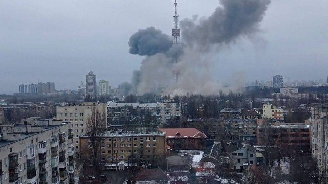 Angriff auf Fernsehturm in Kiew