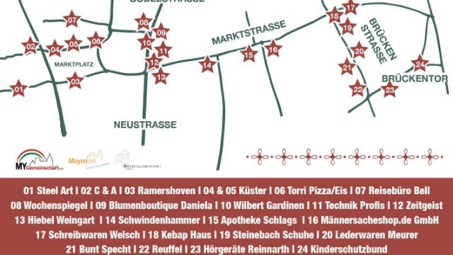 Geschmückte Weihnachtsfenster in der Mayener Innenstadt 