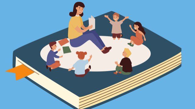 Vorlesestunde in der Stadtbibliothek
