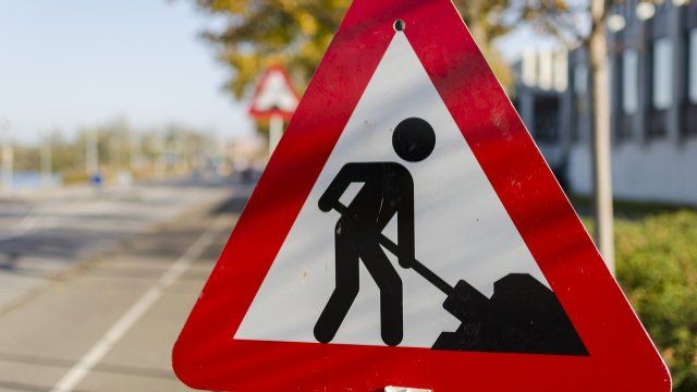 Arbeiten an der Nordrampe der Balduinbrücke