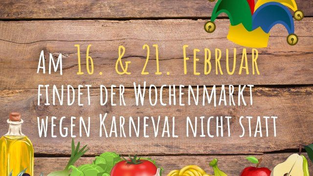 Mayener Wochenmarkt fällt wegen Fastnacht aus