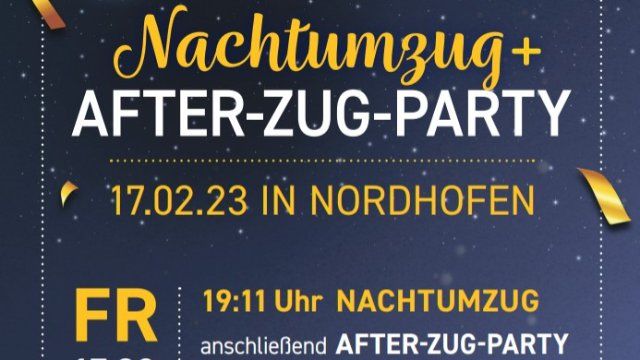Nachtumzug und Karnevalsparty in Nordhofen am 17. Februar