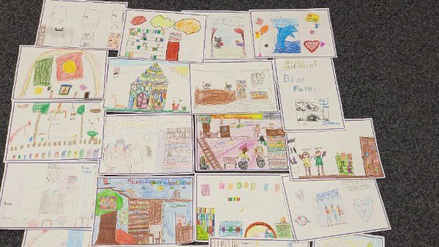 Horchheimer Grundschulkinder malen ihre Wunschbibliothek