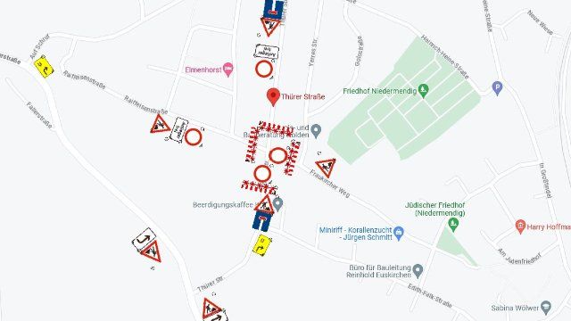 Vollsperrung in der Thürer Straße in Mendig