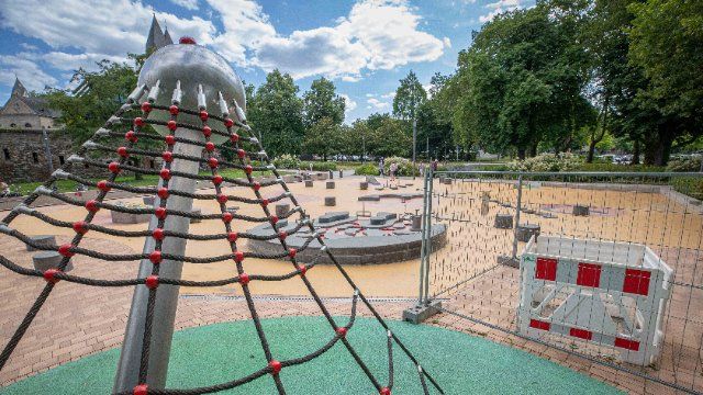 Reparatur des Wasserspielplatzes verzögert sich 