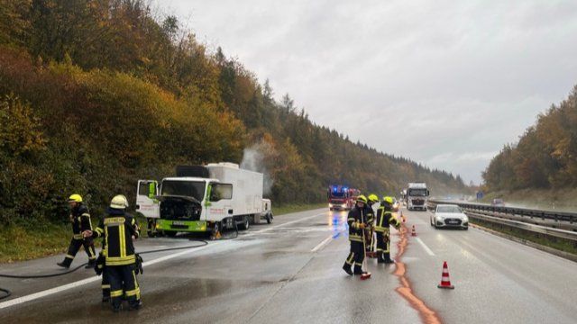 LKW-Brand auf der A61