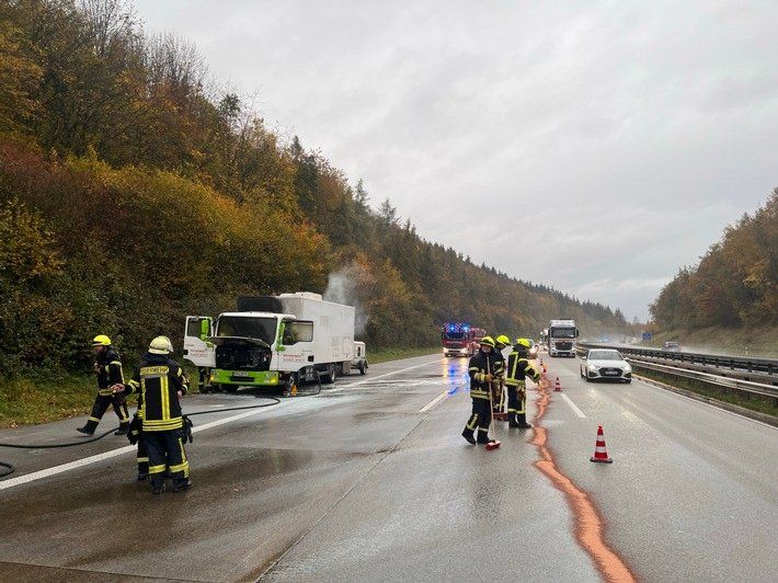 LKW-Brand auf der A61