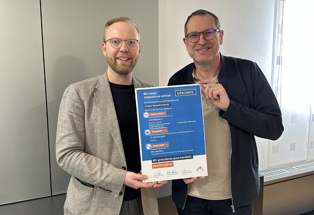 Gewinnen, Sparen und Helfen: VR Bank RheinAhrEifel eG unterstützte in 2024 mit über 830.000 Euro 