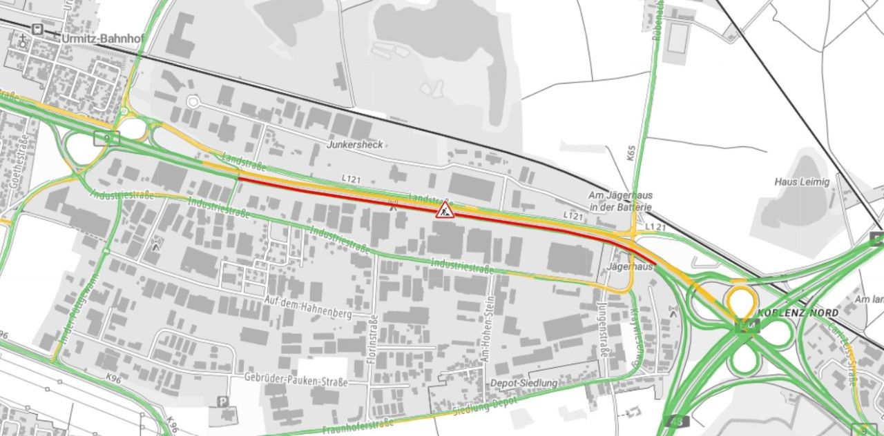 Baustelle auf der B9 bei Koblenz: Sanierung dauert länger als geplant