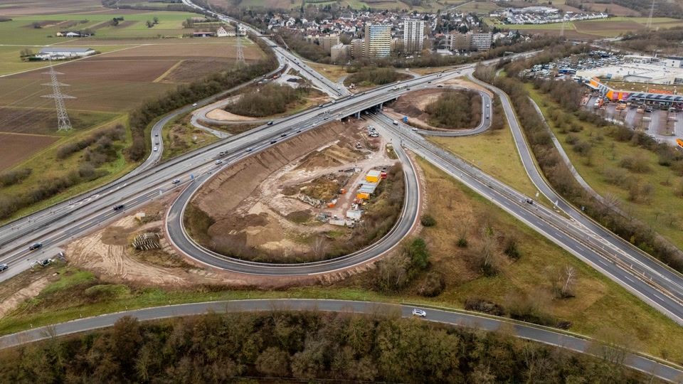Neue Baustellen am Autobahnkreuz Mainz-Süd