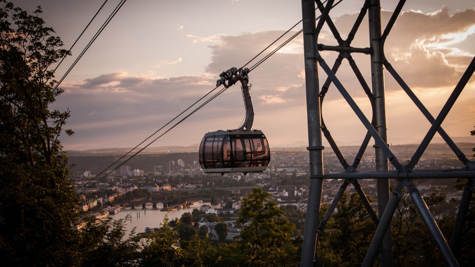 Koblenzer Seilbahn in Winterpause