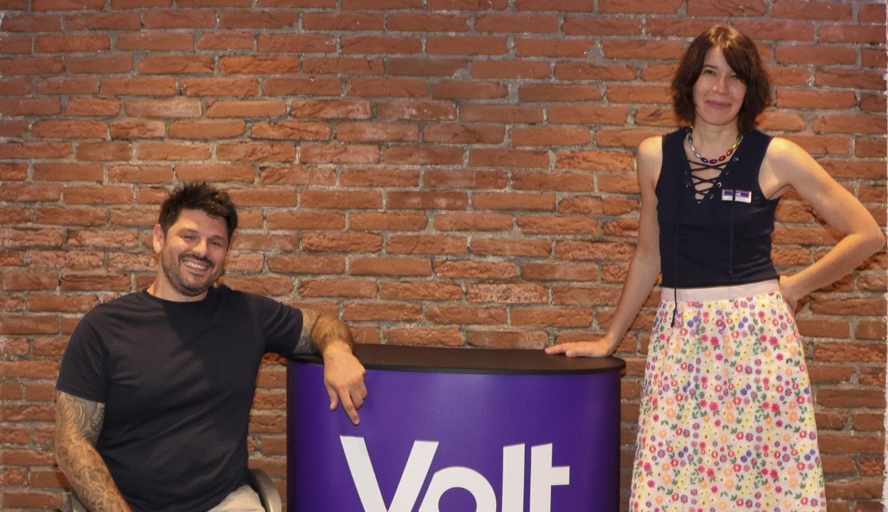Katja Bühring und Dominik Seitz (Volt)